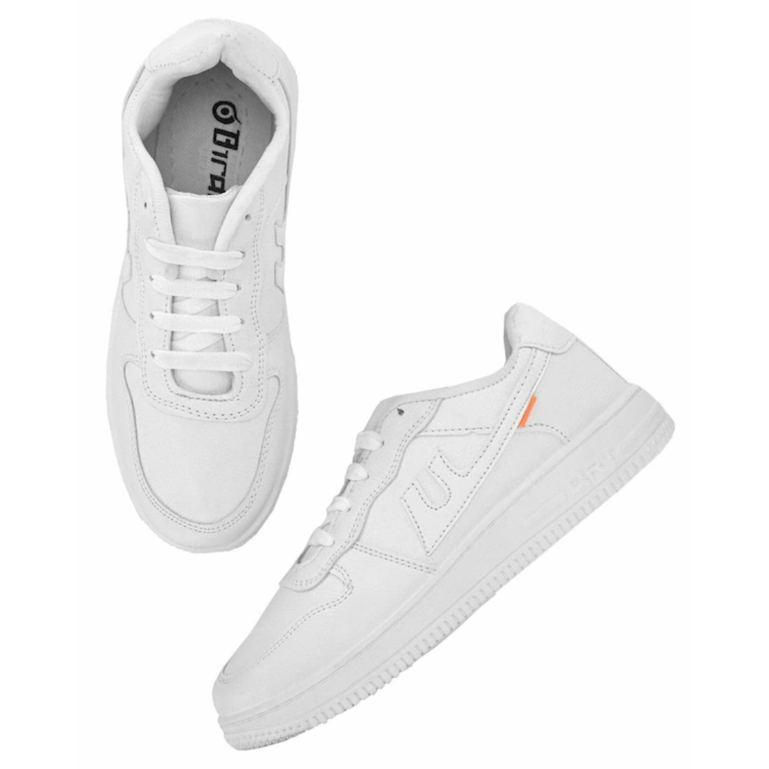 BIRDE Men Casual Shoes, White Sneakers (Boys Juta) Size: 8 UK