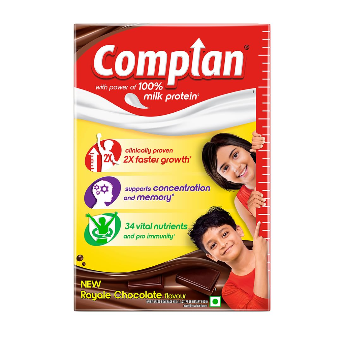 Complan Nutrition Drink Powder for Children, Royale Chocolate Flavour, 500 g Carton