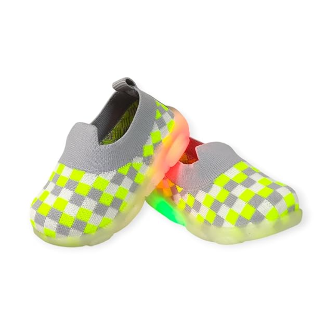 Coolz Kids Shoes with Light Led-04 for Baby Boys and Baby Girls, Colour: Grey, Size: 15-18 Months