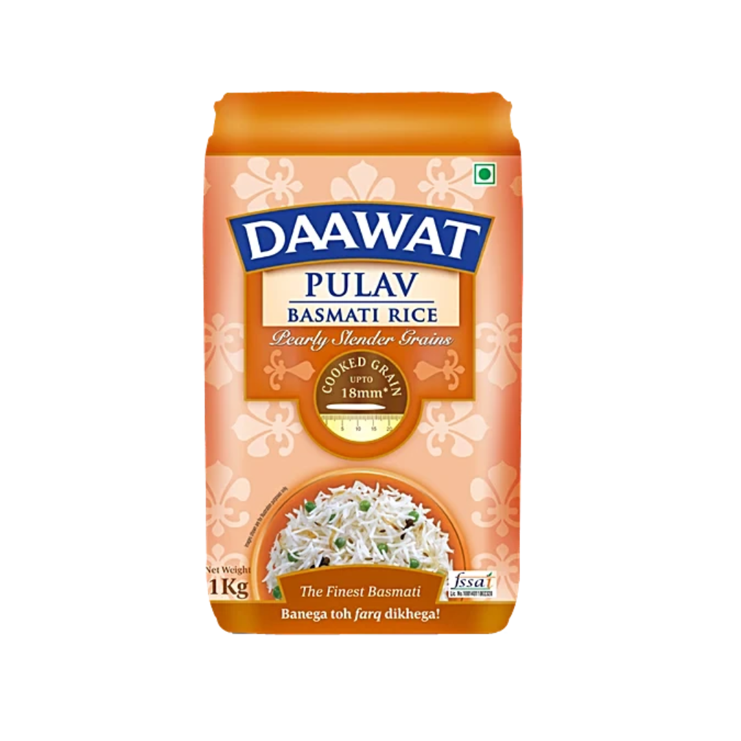 Daawat Basmati Rice - Pulav, ( Chal) 1 kg Pouch