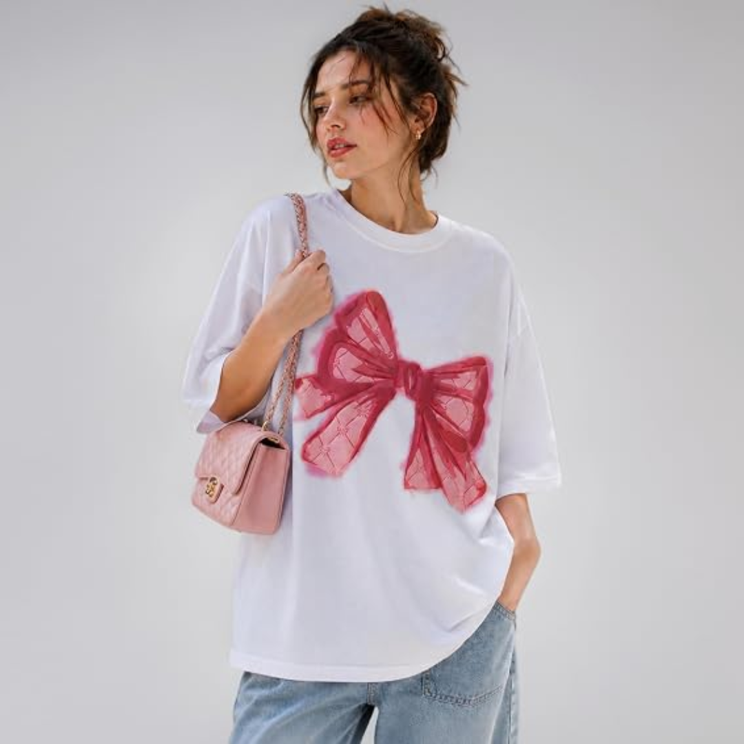 London Hills Oversized White T Shirt for Women, size- M