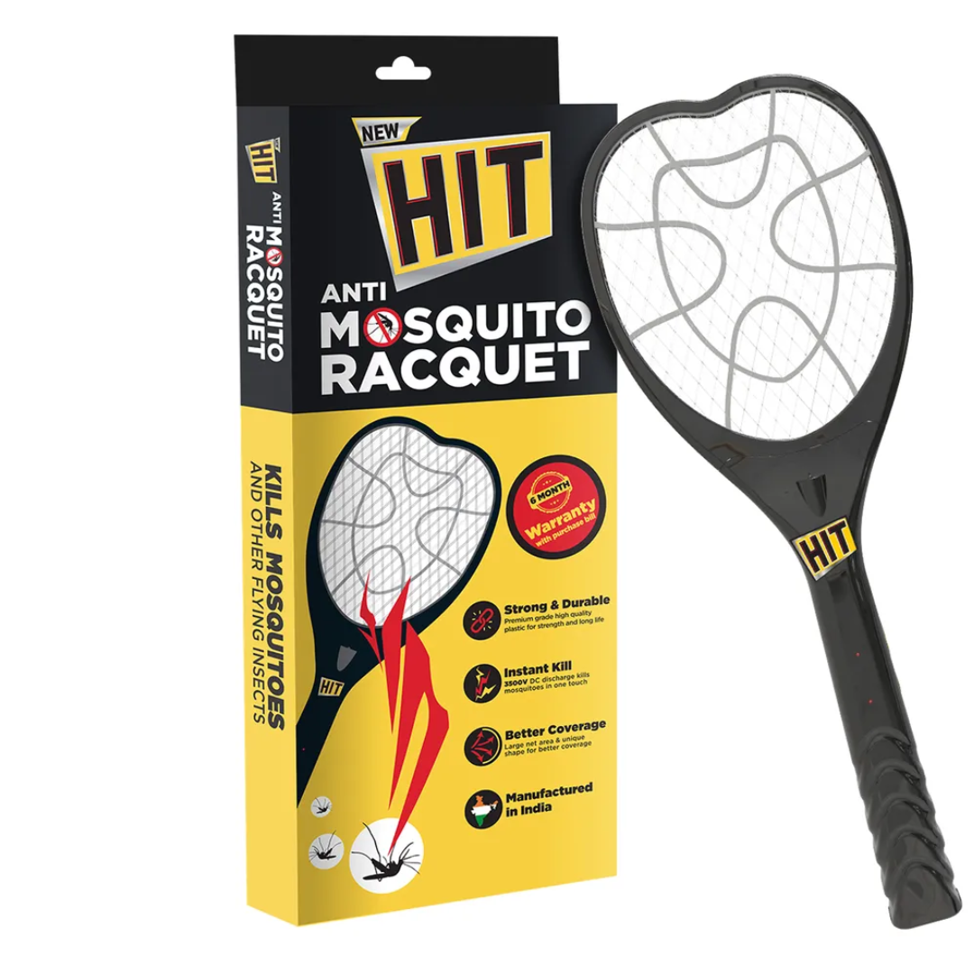 HIT Anti Mosquito Racquet - With LED Light (Rechargeable Insect Killer Bat), 1 pc