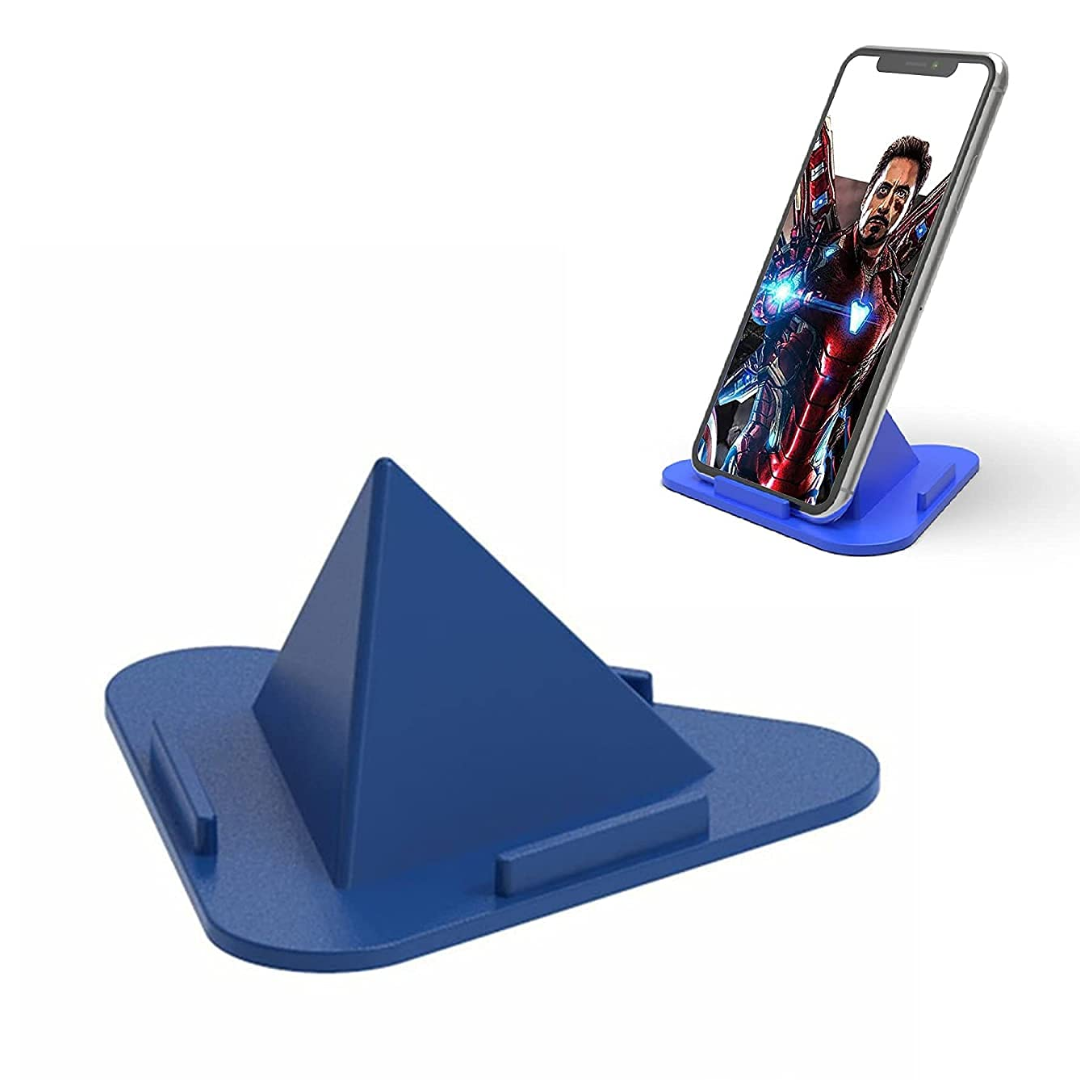 Mobile Accessories Universal Portable Three-Sided Pyramid Shape Table Mobile Holder Stand - Multi Angle (Any Color)