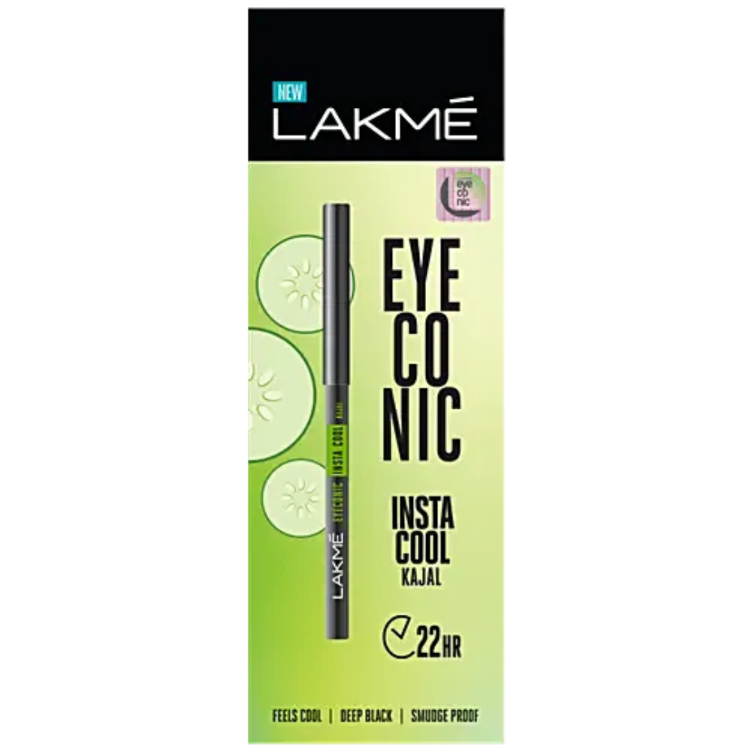 Lakme Eyeconic Insta Cool Kajal, (Glossy Kajal) - Black, 0.35 g