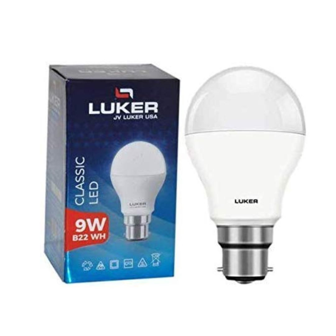 Luker LED Bulb B22 WH 9W  White, 1 Piece