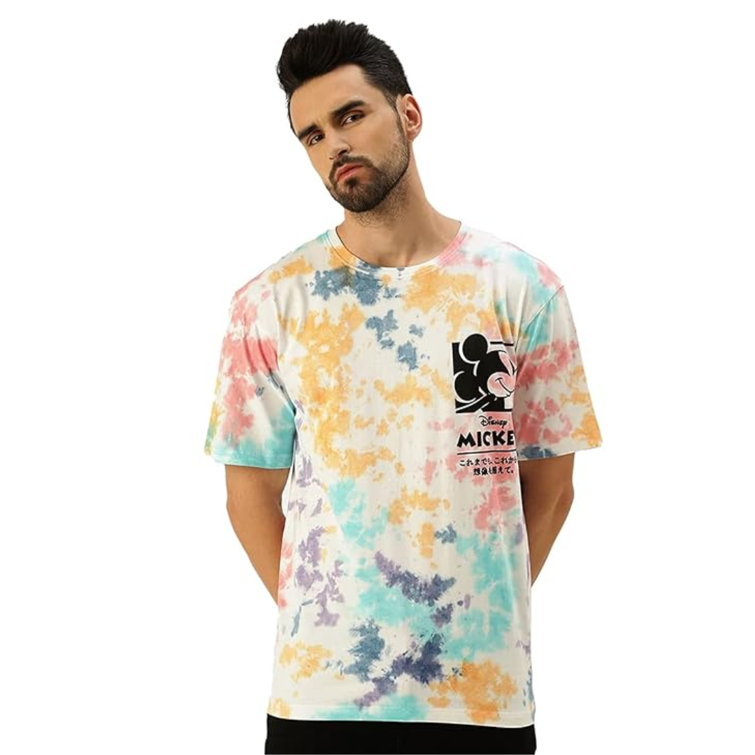 Mickey Mouse Print Round Neck Half Sleeve T-Shirt for Men & Boys, (Size: M)