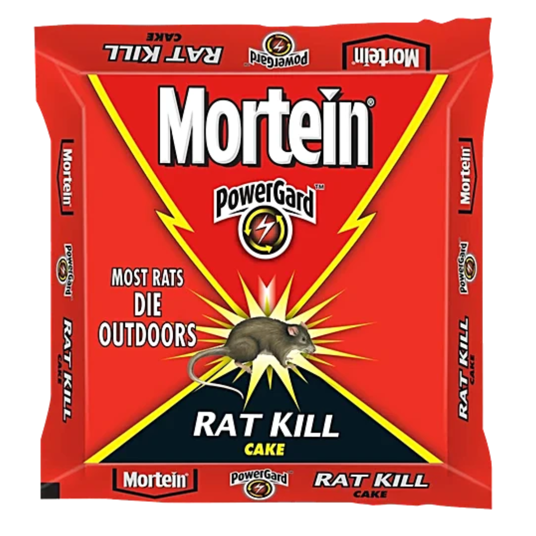 Mortein PowerGard Rat Kill Cake, Instantly Kills Rats Outdoors 100 g Pouch