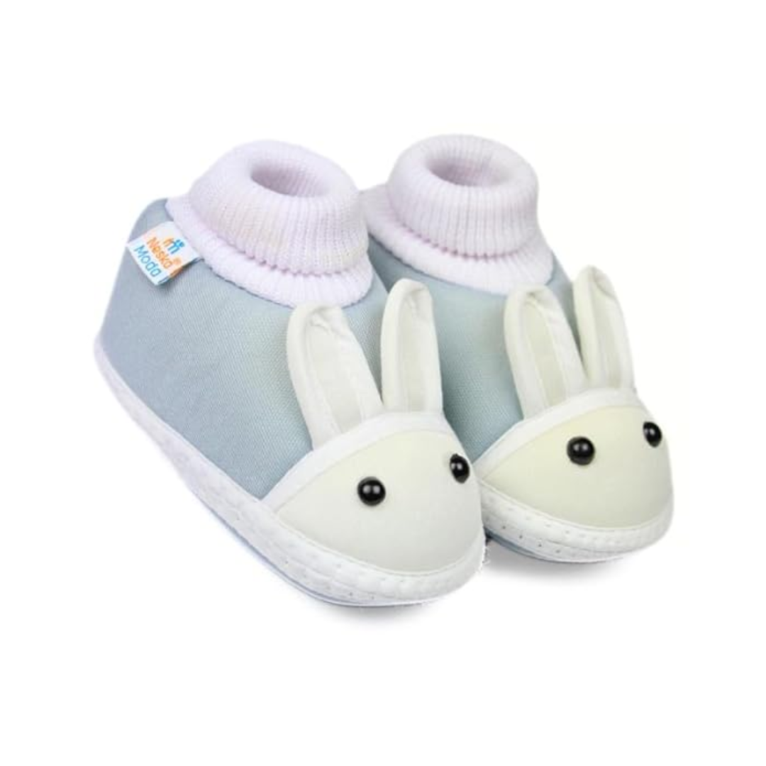 Neska Moda Baby Boys & Baby Girls Cotton Booties & Shoes, (Juta) Colour: Grey, Size: 6 To 12 Months
