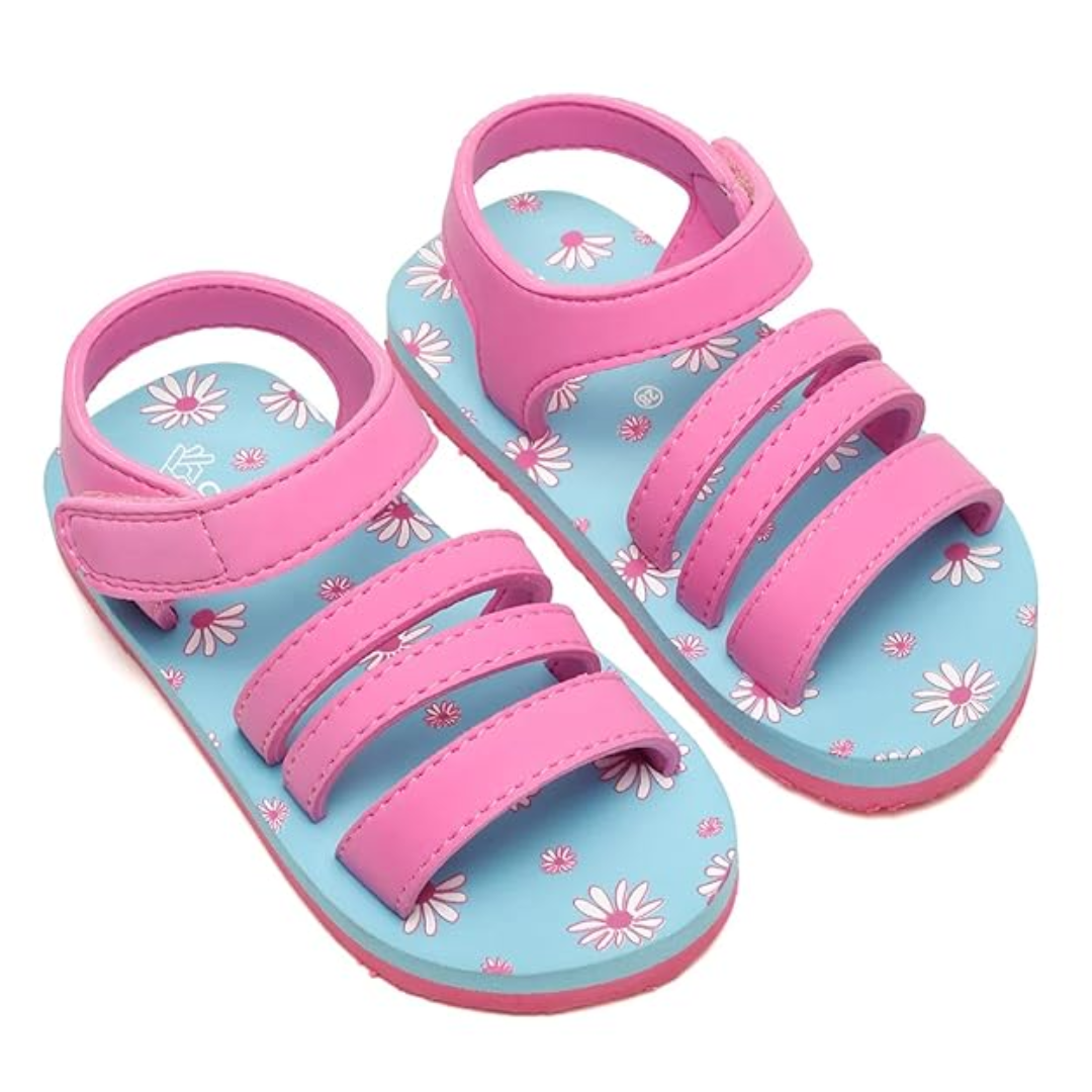 Onyc Sandal for Baby Girl, Indoor and Outdoor Flat Sandals for Kids (Juta) Colour: Sky Blue, Size: 4.5-5 Years (Wide)