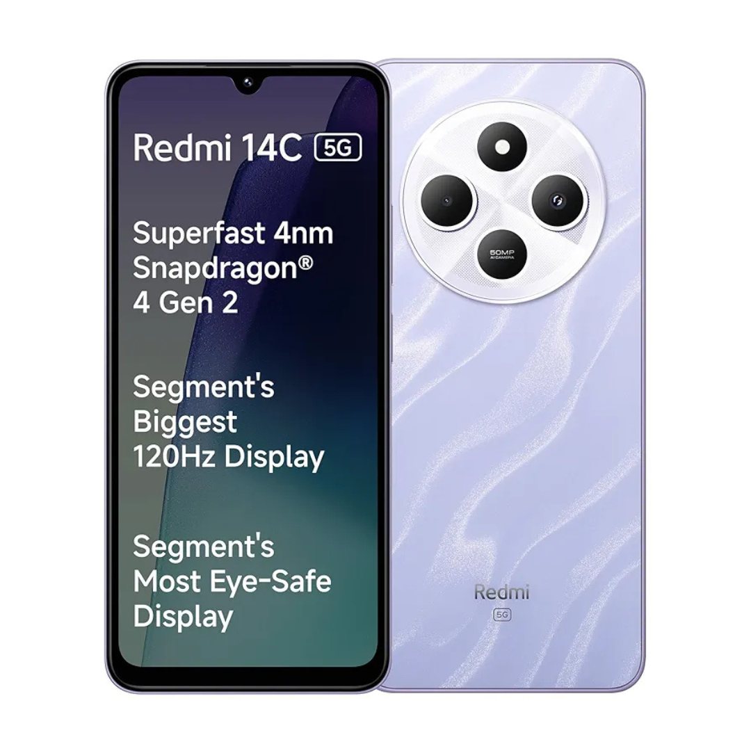 Redmi 14C 5G (Stardust Purple, 4GB RAM, 64GB Storage) 1 Piece