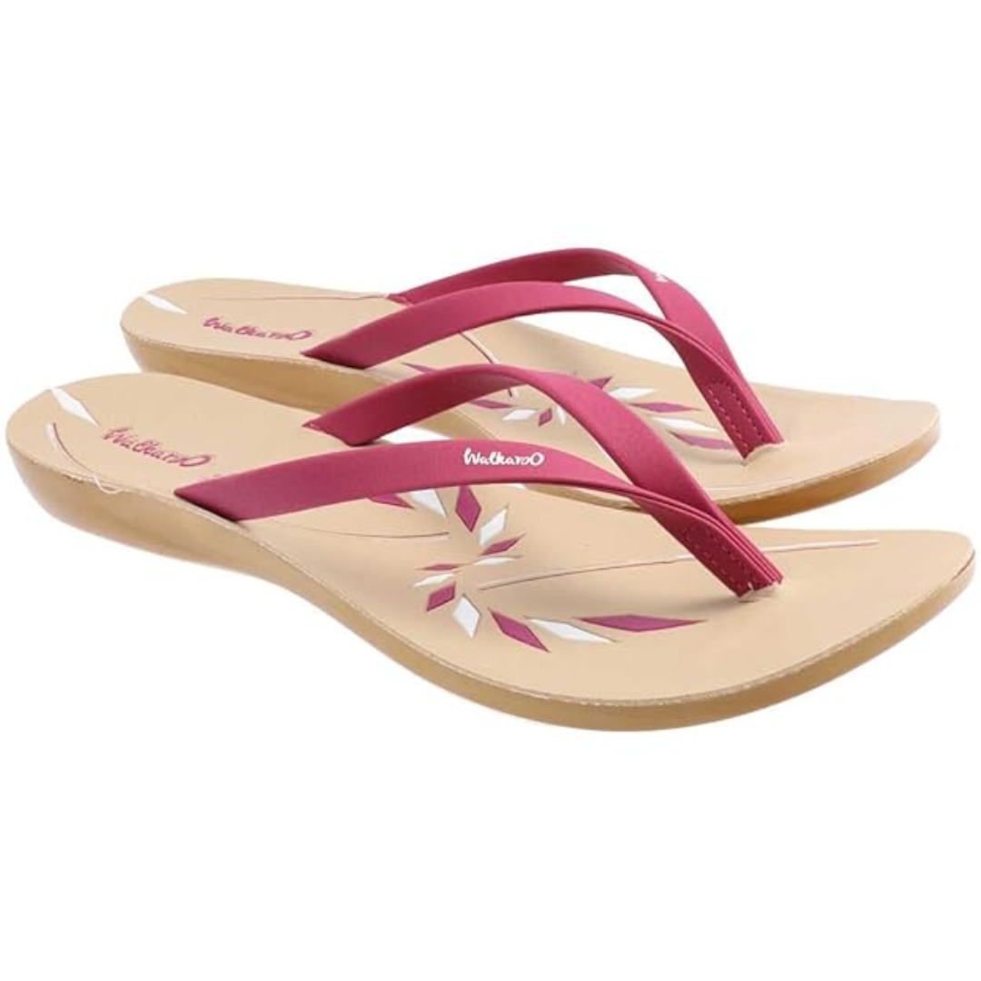 WALKAROO Womens Regular Wear Sandals for Indoor & Outdoor, Colour: Pink, Size: 8 UK