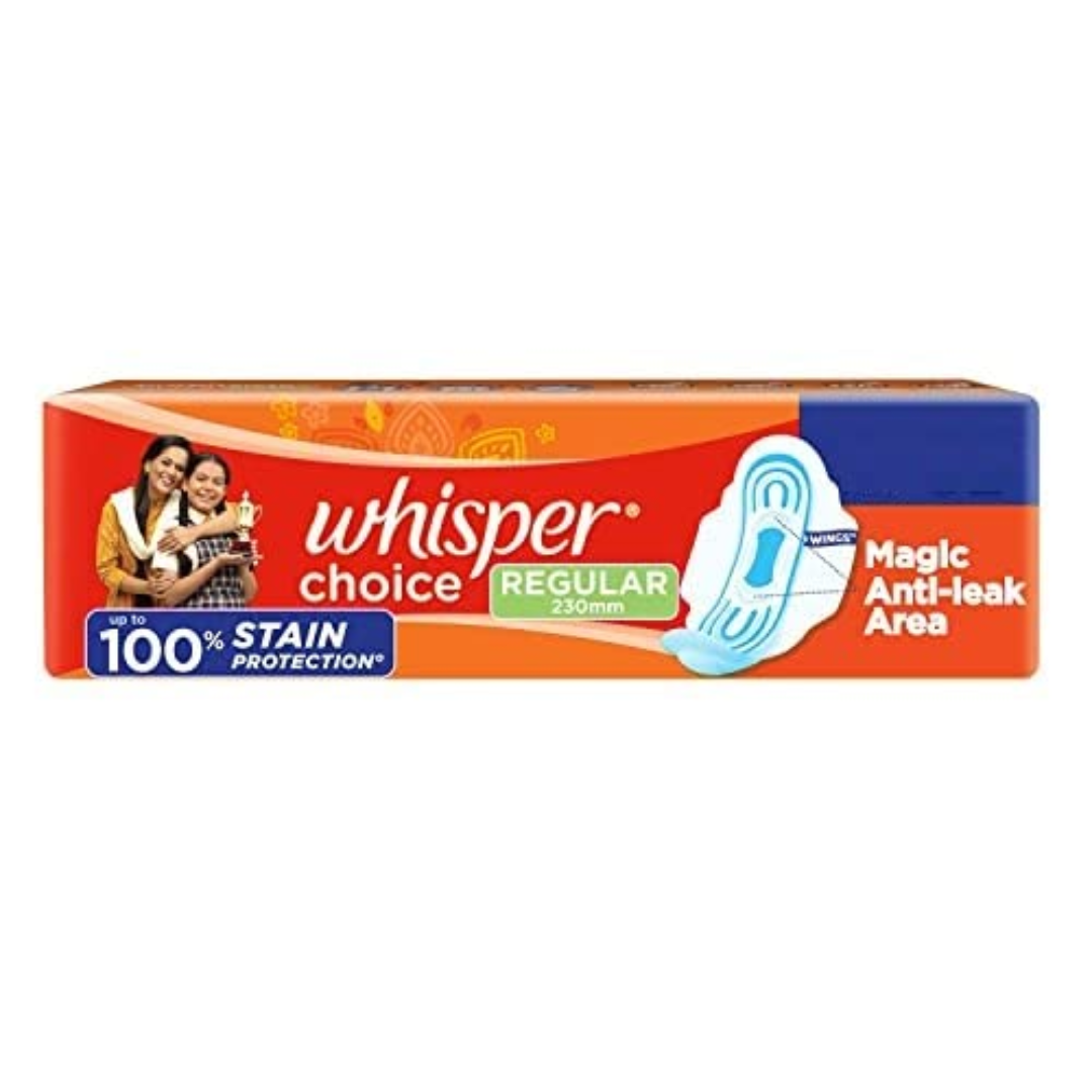Whisper Choice Sanitary Pads (Regular Pads) 6 pcs (Pack of 1)