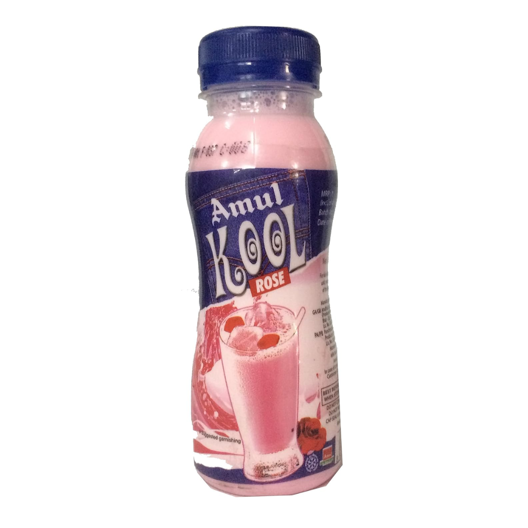 Amul Kool Rose Flavoured Milk, 200 ml Bottle