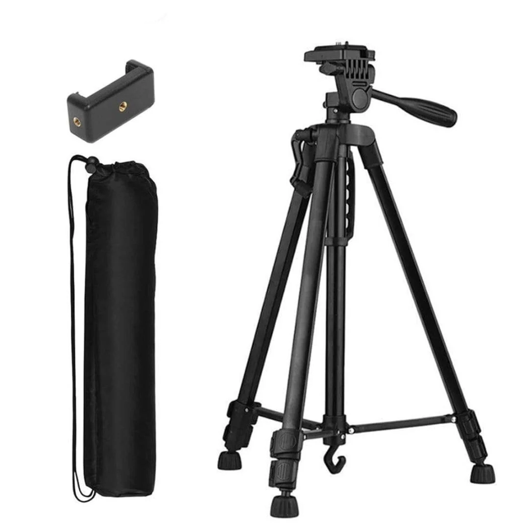 Tygot 3366 Aluminum Tripod (55-Inch), Universal Lightweight Tripod with Mobile Phone Holder Mount & Carry Bag