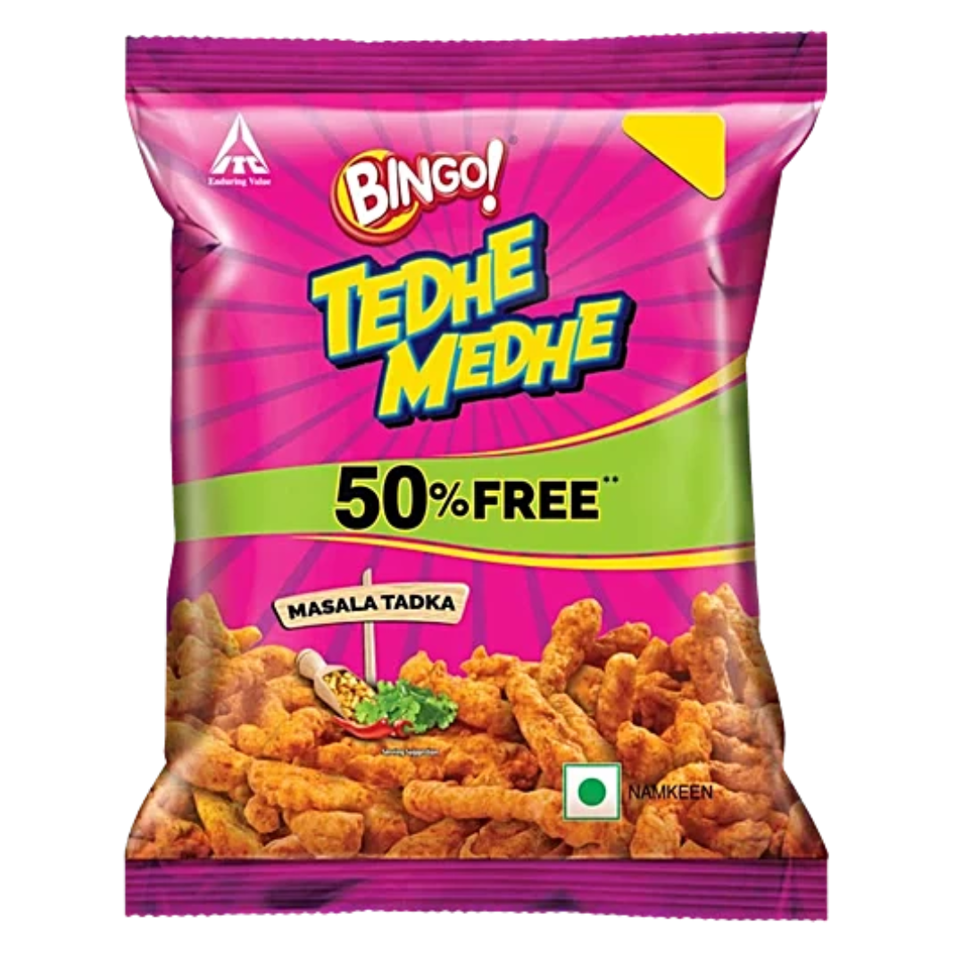 Bingo! Tedhe Medhe Masala Tadka, 45 g - Pouch