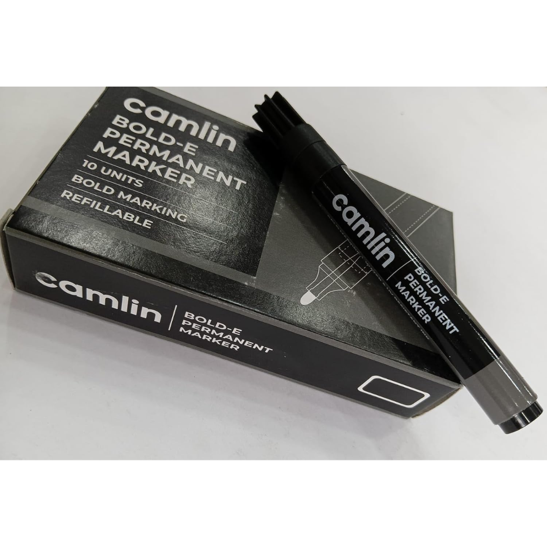 Camlin Bold-E Permanent Marker, Black Pen, (Marker Kalam), 1 Piece