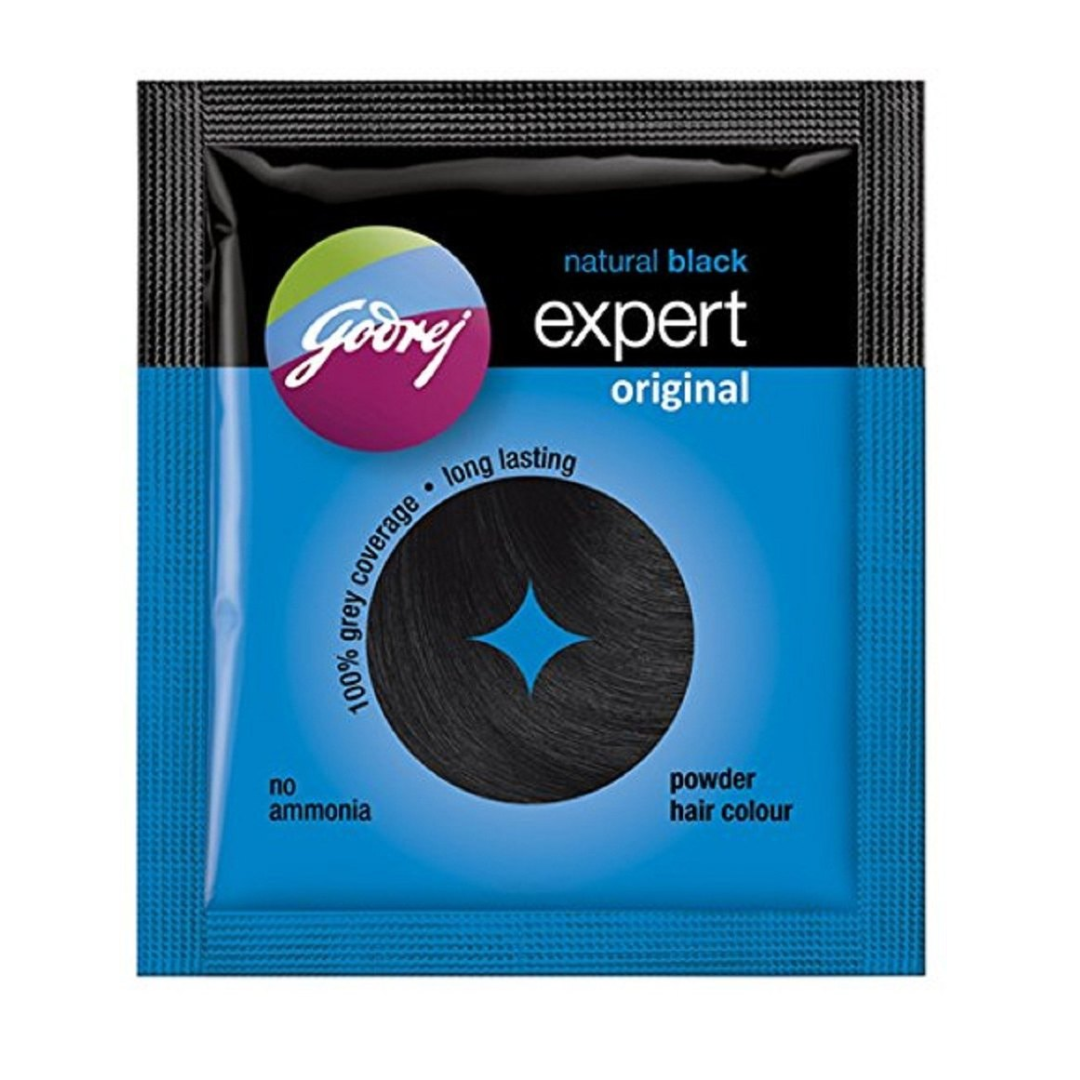 Godrej Natural Black Expert Powder Hair Colour, (Natural Black), 3 g