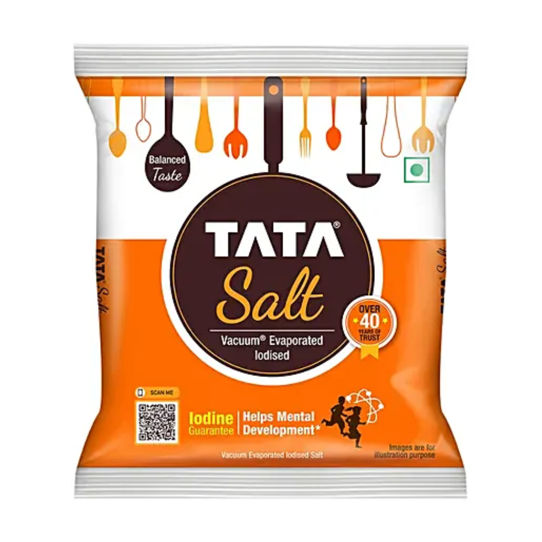 Tata Salt Vacuum Evaporated Iodised Salt, 1 kg Pouch