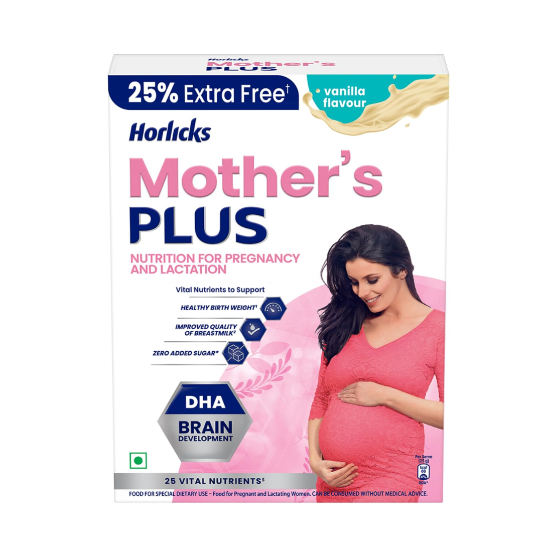 Horlicks Mother's Plus Vanilla Flavoured Nutrition, For Pregnancy &amp; Lactation  500 g  Box