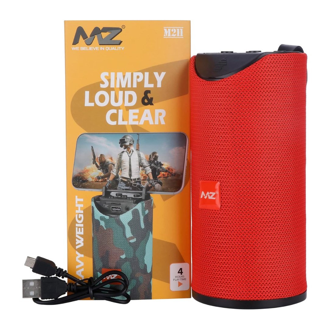MZ M-211 (Portable Bluetooth Speaker) MZ M-211 (Portable Bluetooth Speaker) High Bass & Mobile Stand 10 W Bluetooth Speaker High Bass & Mobile Stand 10 W Bluetooth Speaker (Red, Stereo Channel)