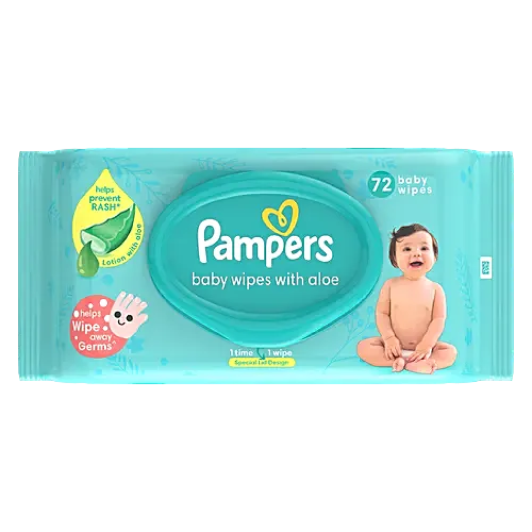 Pampers Baby Wipes - With Aloe, 72 pcs 1 Pack