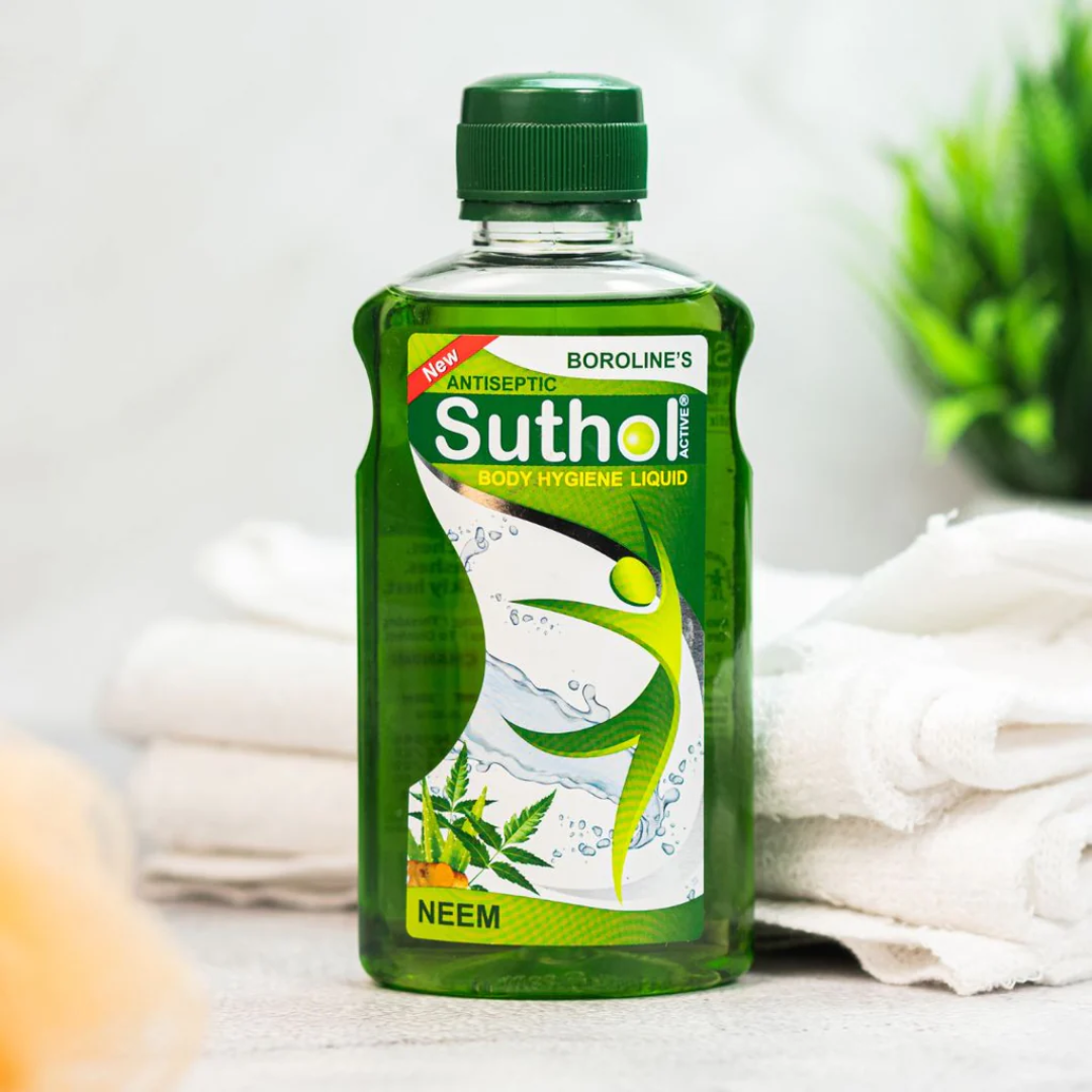 Suthol Boroline's Active Neem Antiseptic Liquid Bottle of 100 ml