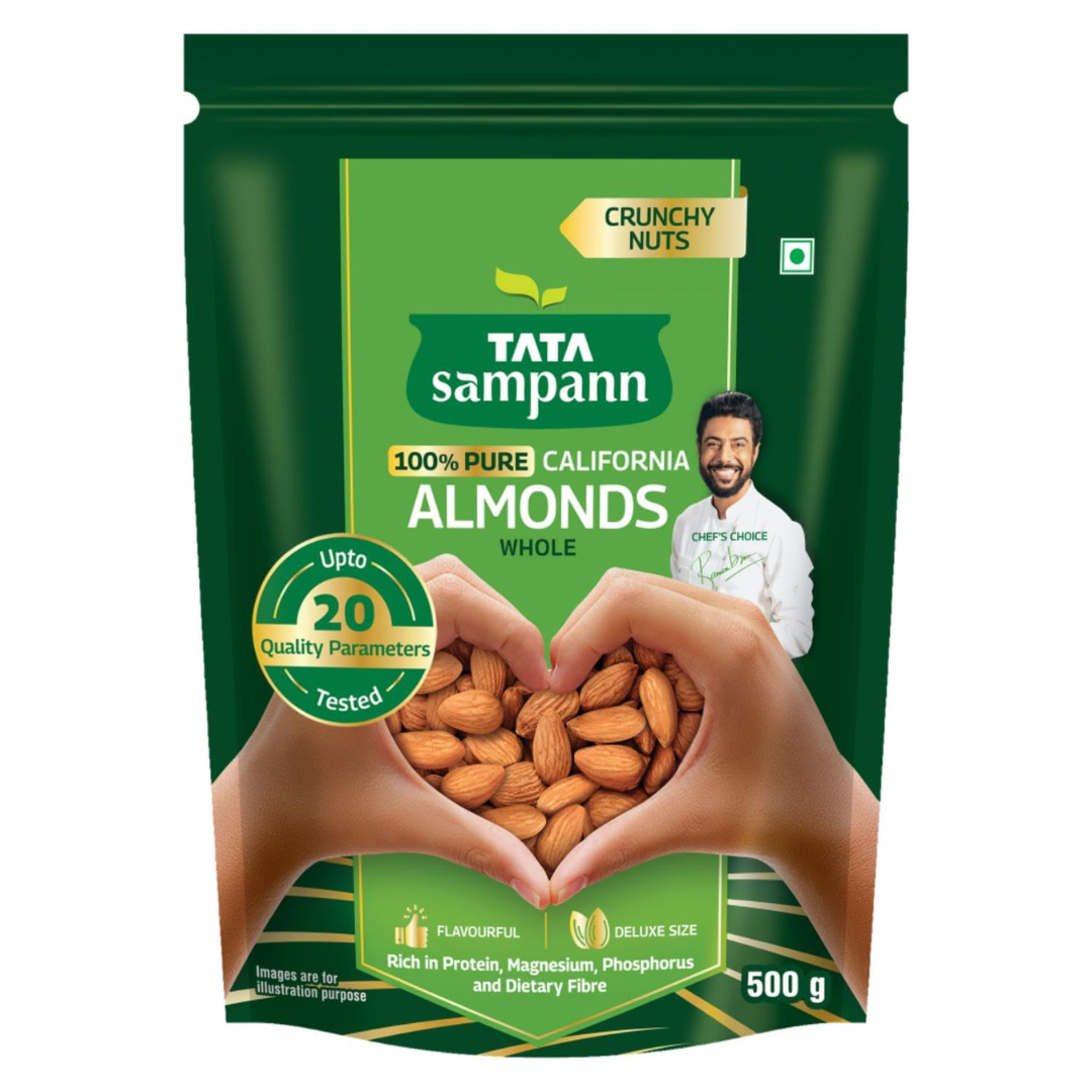 Tata Sampann Pure California Almonds Whole,( Kath Badam) 500g