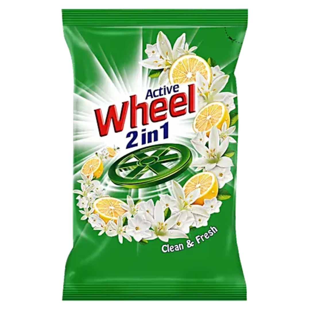 Wheel Green Lemon &amp; Jasmine Detergent Powder, 1 kg Pouch