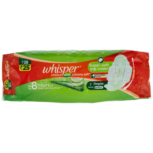 The Whisper Choice Aloe Sanitary Pads are designed to provide superior comfort and protection, allowing women to feel confident, fresh, and unstoppable throughout their menstrual cycle. Infused with aloe vera for gentle care, these pads cater to your hygiene needs while ensuring comfort during periods.