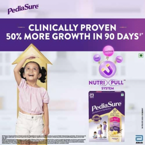Pediasure Nutritional Drink Powder, Vital Nutrients to Help Kids Grow, Vanilla Flavour, 375 gm