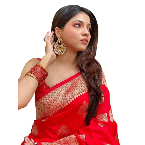C J Enterprise Women's Kanjivaram Art Silk Saree Soft Banarasi Style Sari With Blouse Piece