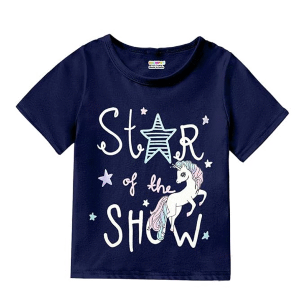Girls Half Sleeves Regular Fit Cotton T-Shirt, (5 T-Shirts), Colour: Multicolour, Size: 2-3 Years