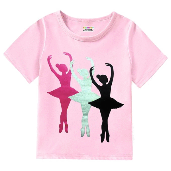 Girls Half Sleeves Regular Fit Cotton T-Shirt, (5 T-Shirts), Colour: Multicolour, Size: 2-3 Years