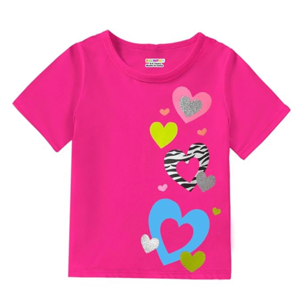 Girls Half Sleeves Regular Fit Cotton T-Shirt, (5 T-Shirts), Colour: Multicolour, Size: 2-3 Years