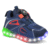 HOOH Kids Unisex Light Up Sneakers with Button Closure with Drawstring and Light Shoes for Boys and Girls,  Colour: BLUE RED,  Size: 4.5-5 Years