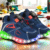 HOOH Kids Unisex Light Up Sneakers with Button Closure with Drawstring and Light Shoes for Boys and Girls,  Colour: BLUE RED,  Size: 4.5-5 Years