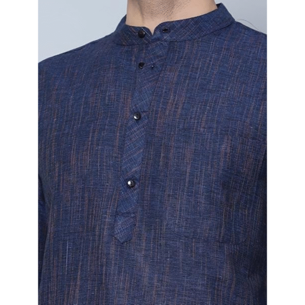 Men's Cotton Long Kurta Full Sleeves, Colour: Royal Blue, Size: L