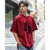 AUSK Mens Loose Fit Oversized Printed Cotton T-Shirts, Colour: Maroon, Size: L