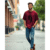 AUSK Mens Loose Fit Oversized Printed Cotton T-Shirts, Colour: Maroon, Size: L