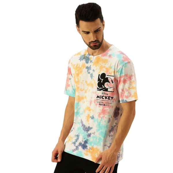 Mickey Mouse Print Round Neck Half Sleeve T-Shirt for Men & Boys, (Size: M)