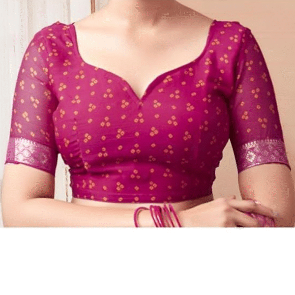 SIRIL Women's Bandhani Printed Chiffon Saree with Blouse piece