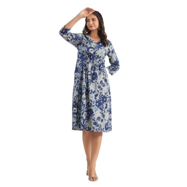Women's Cotton Fit and Flare Midi Dress