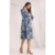 Women's Cotton Fit and Flare Midi Dress, Colour: Indigo,  Size: M