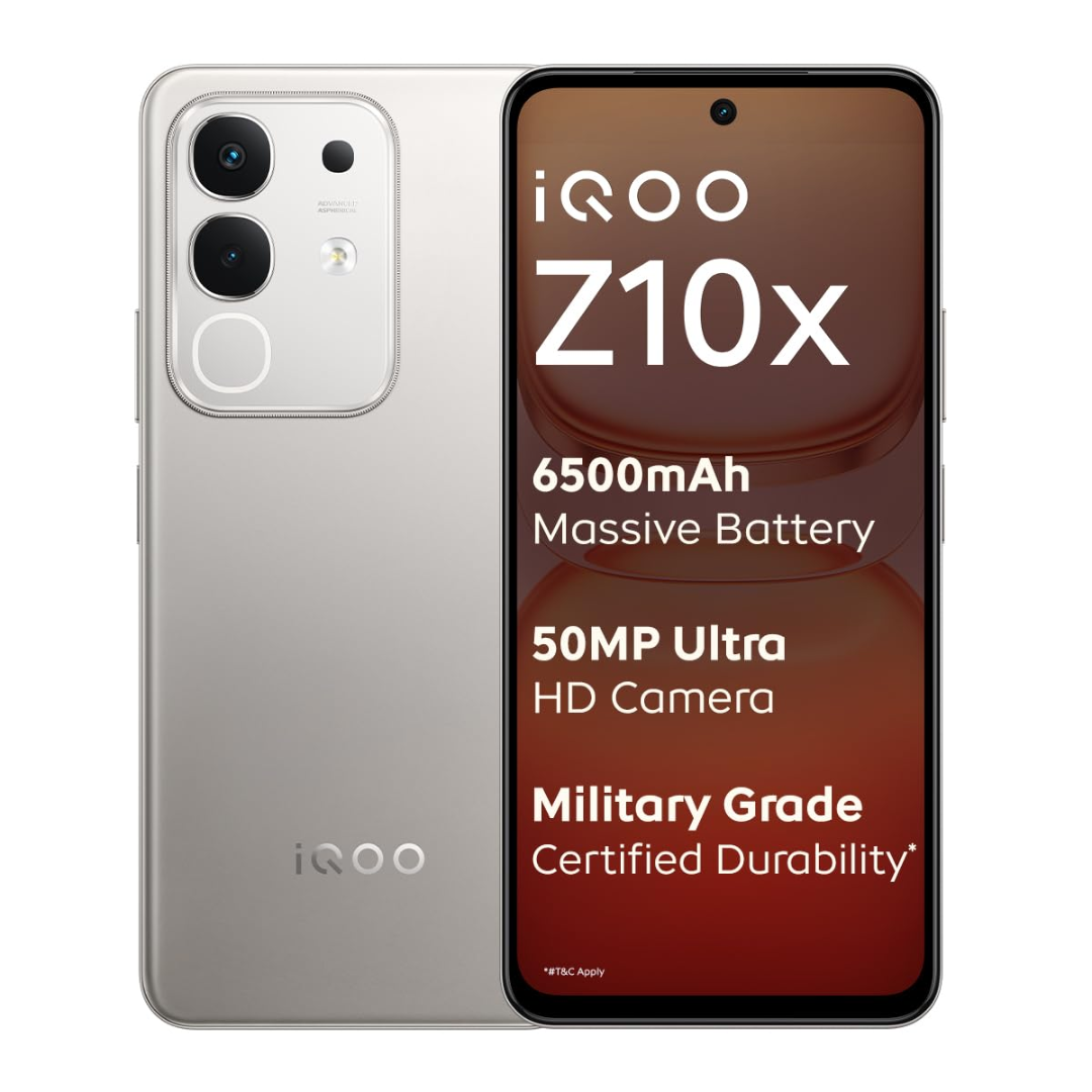 iQOO Z10x 5G (Color Titanium, 6GB RAM, 128GB Storage) | 6500 mAh