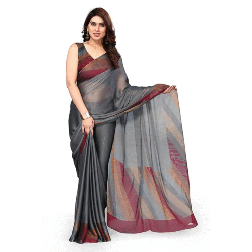 MIRCHI FASHION Women's Stylish Printed Saree with Blouse Piece