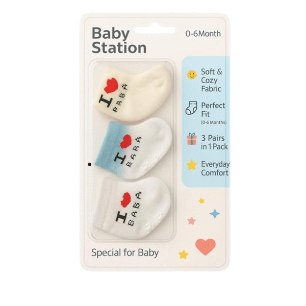 BABY STATION Baby Socks for Newborn Boys & Girls – 3 Pairs BABY STATION Baby Socks for Newborn Boys & Girls – 3 Pairs Socks (0-6 Months)