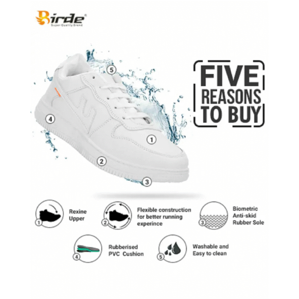 BIRDE Men Casual Shoes 2 BIRDE Men Casual Shoes, White Sneakers (Boys Juta) Size: 8 UK