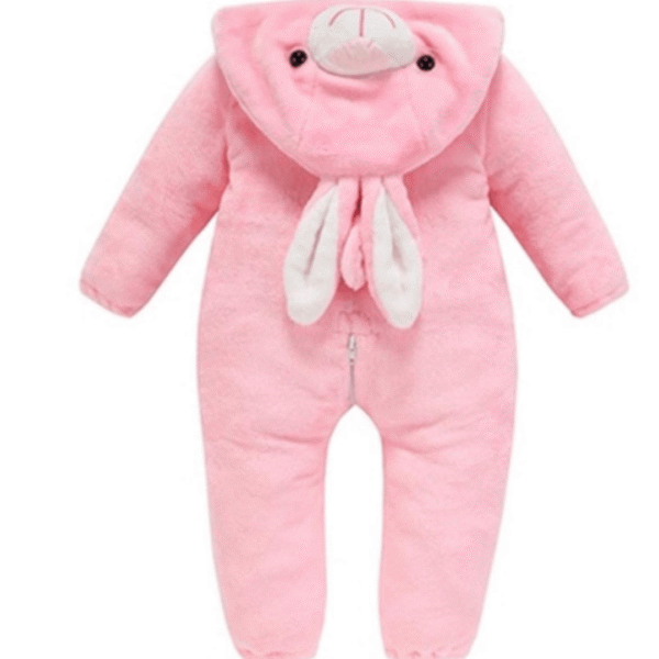 BRANDONN Unisex Baby Jumpsuit Panda Style Romper Outwear (Colour: Pink Rabbit), Size: 9-12 Months