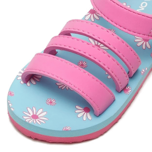ONYC Floral Sandal for Baby Girl, Indoor and Outdoor Flat Sandals for Kids 3 Onyc Sandal for Baby Girl, Indoor and Outdoor Flat Sandals for Kids (Juta) Colour: Sky Blue, Size: 4.5-5 Years (Wide)