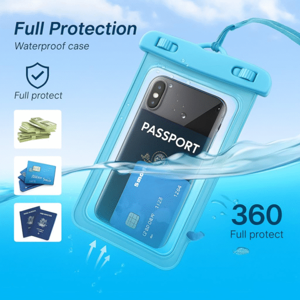 PulGos Plastic Universal Water Proof Dry Bag Cover for Phone 1 PulGos Plastic Universal Water Proof Dry Bag Cover for Phone A– Big Size Waterproof Phone Cover, (Pack of 1)